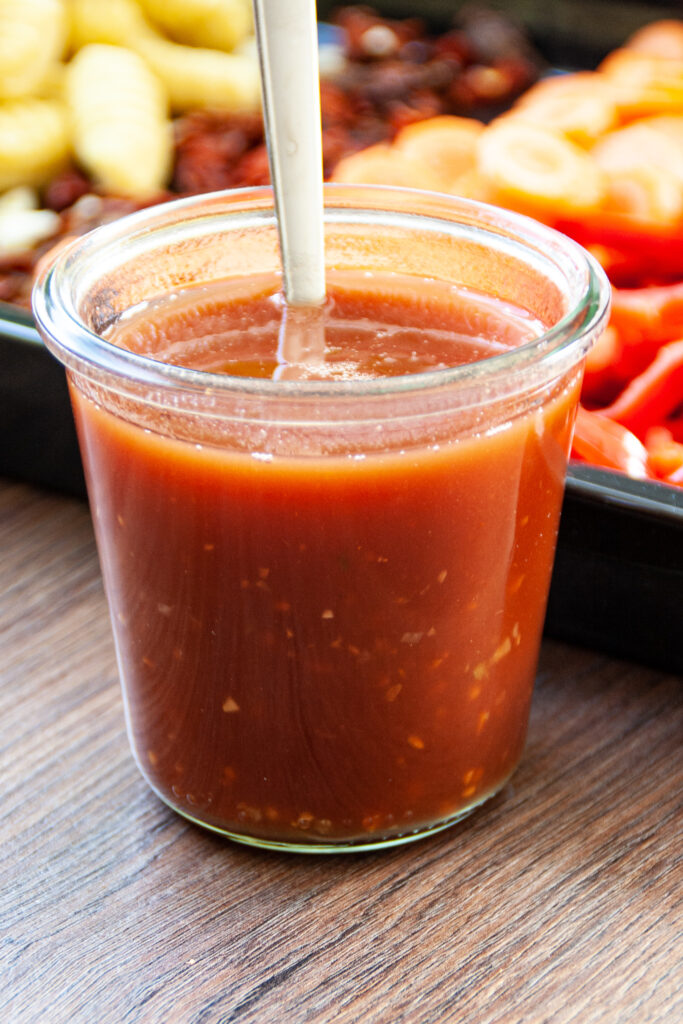 Sauce für Ein Blech Gnocchi mit Paprika und Karotte
